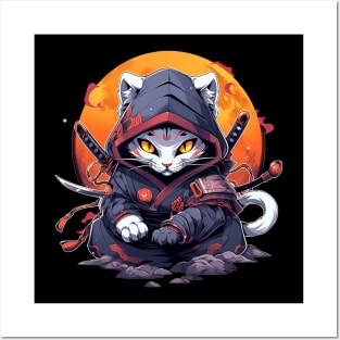 ninja cat Posters and Art